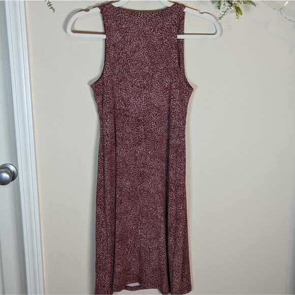 Athleta Santorini Soft Modal Mini Printed High Neck Dress in Cinnamon Woodblock - Picture 9 of 10